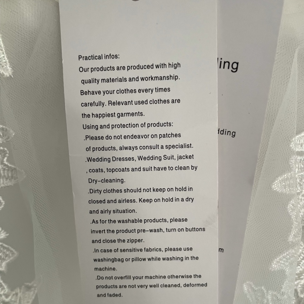 Beautiful and brand new white wedding dress.